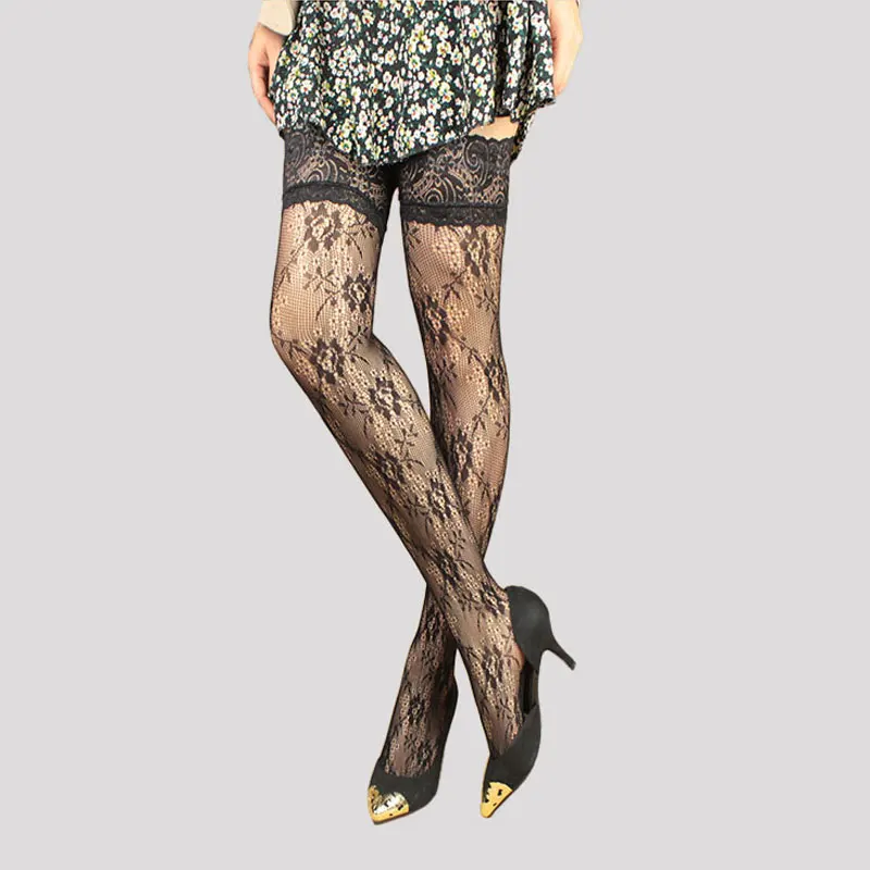 Collant Jacquard Résille Noir – Image 2