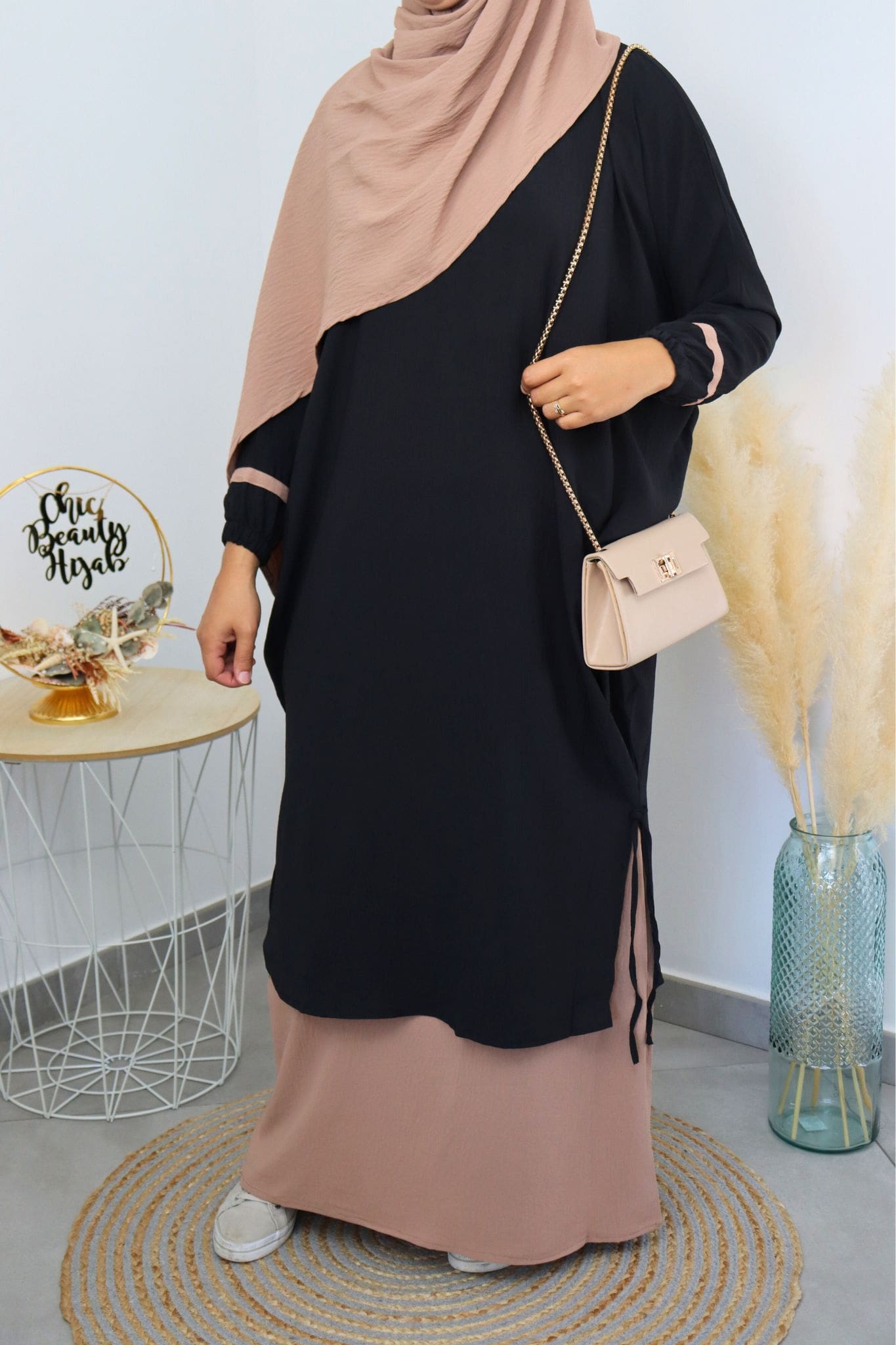 Abaya 3 pièces Rania beige – Image 5