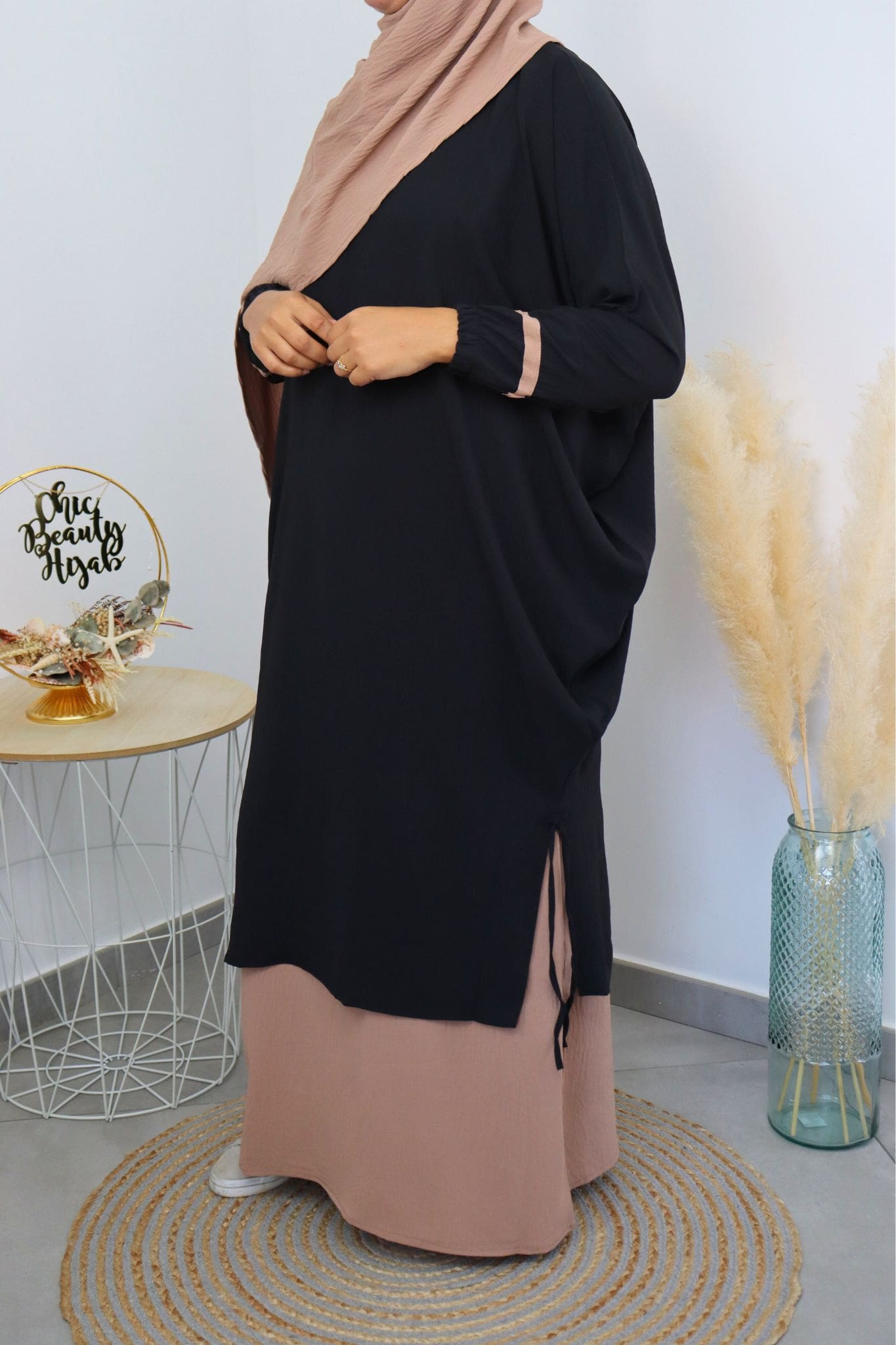 Abaya 3 pièces Rania beige – Image 3