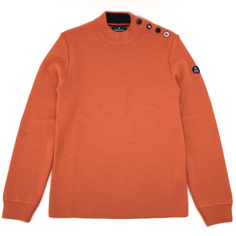 Pull Royal Mer col montant boutonné Abricot – ADRIAN – Image 5