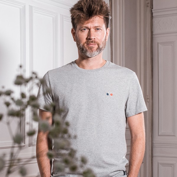 T-Shirt BAPTISTE Gris Brodé VELO – La Gentle Factory – Image 3