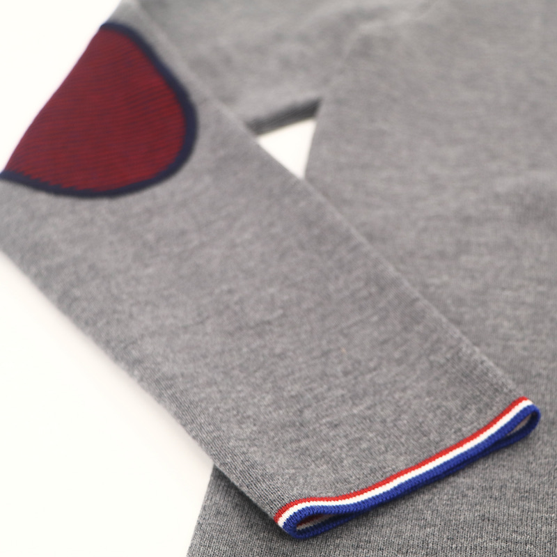 Pull Royal Mer Uni Col V Gris Chiné – BERT CR – Image 7