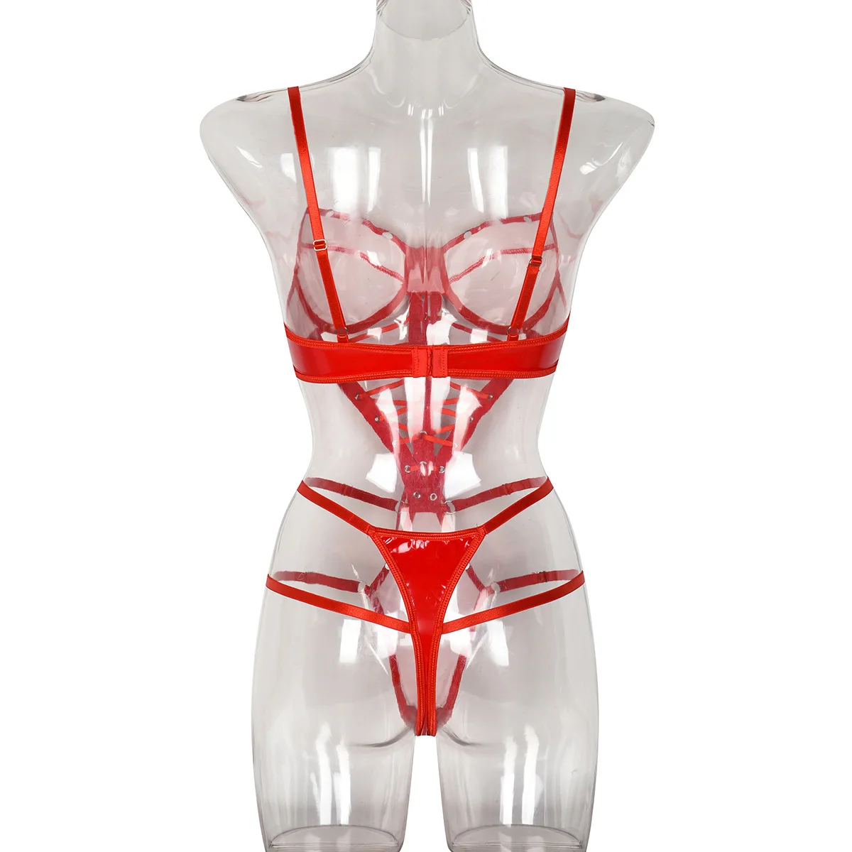 Body Érotique Ouvert Rouge – Image 5