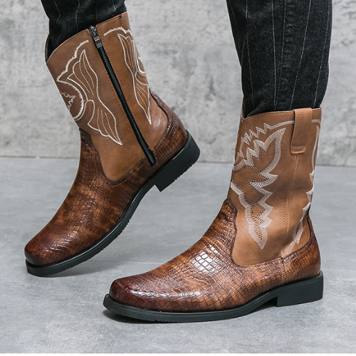 Bottes santiags Mi-Mollet Croco – Image 9