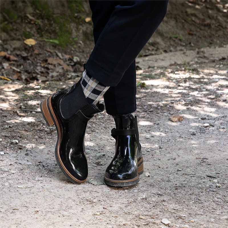 Chaussettes femme TARTAN Marine – Maison BROUSSAUD – Image 3