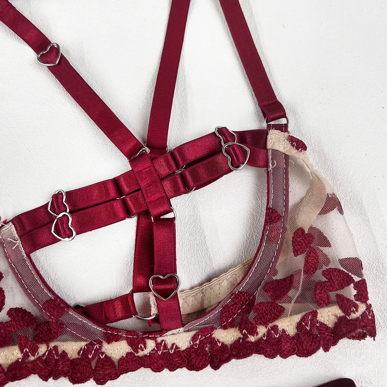 Ensemble Sexy Ouvert Rouge – Image 3