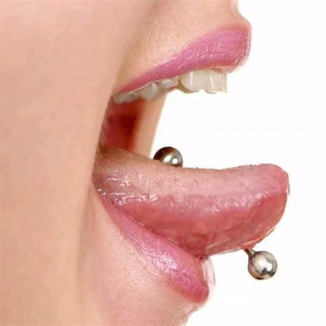 Piercing Barbell Double Bille pour Langue Bridge & Téton – Image 6