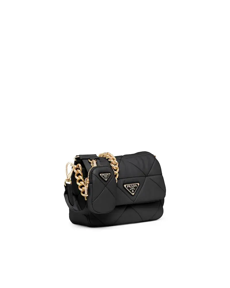 PRADA SYSTEM NAPPA LEATHER PATCHWORK BAG BLACK/WHITE – Image 6