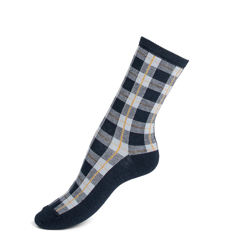Chaussettes femme TARTAN Marine – Maison BROUSSAUD