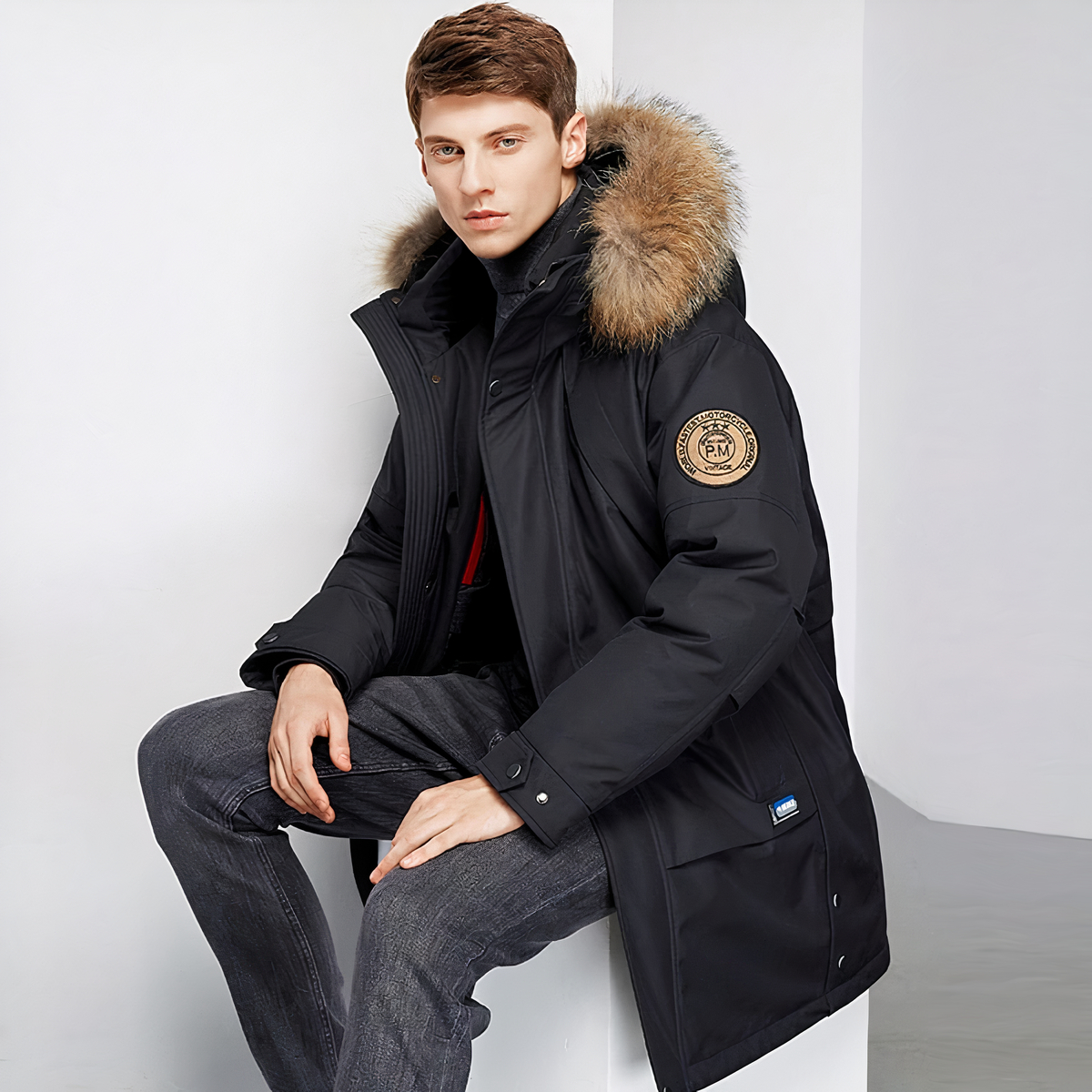 Doudoune mi-longue avec capuche pour homme – Image 4