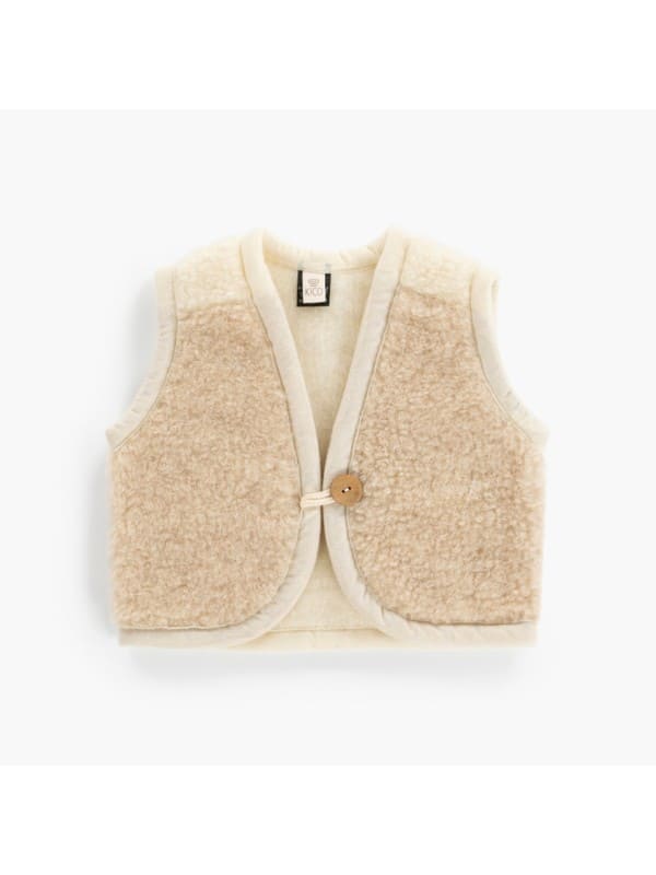 Gilet enfant sans manches laine | Beige – Kico Label – Image 4