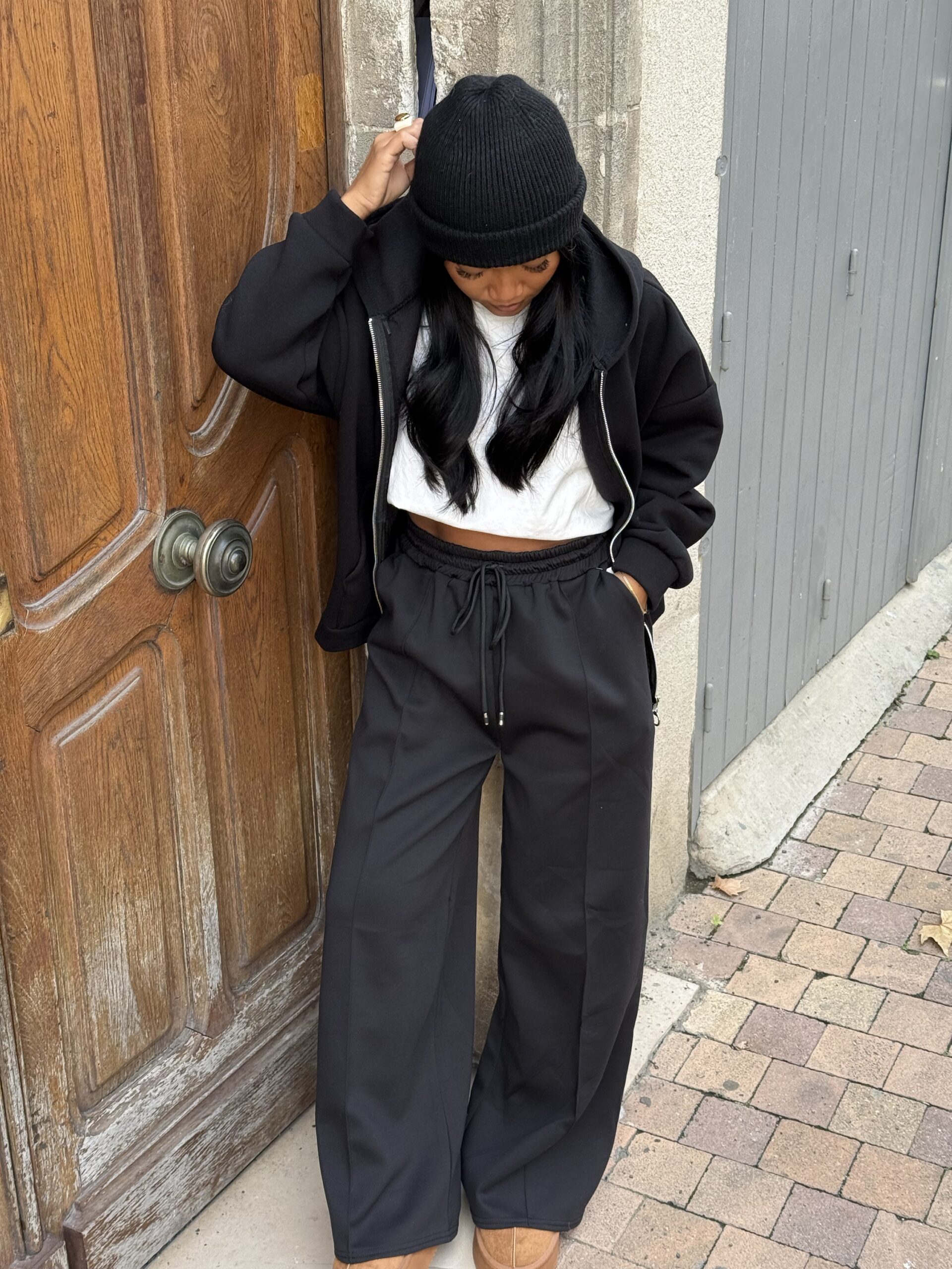 Sweat à capuche zippé oversize molletonnée ALEXIS (plusieurs coloris) – Image 7