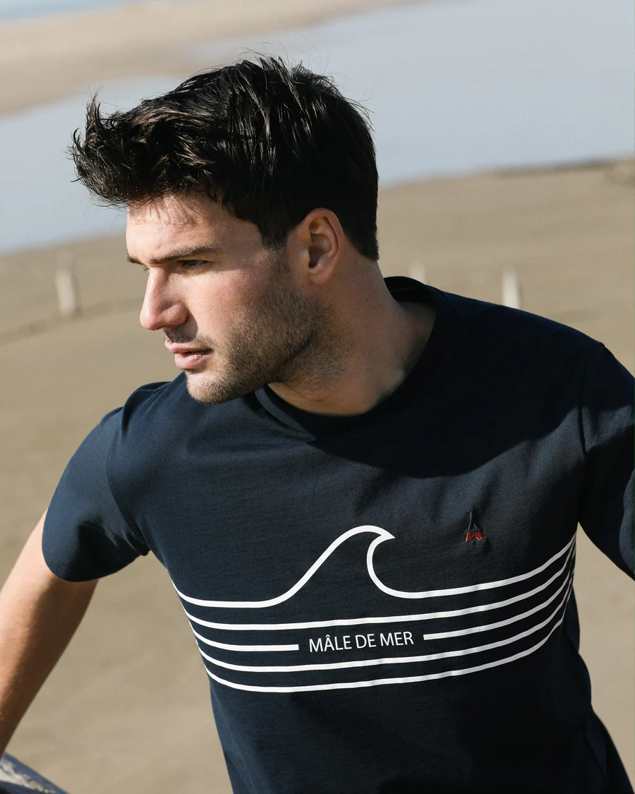 t shirt MÂLE DE MER Marine – Maison FT